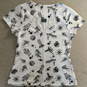 Modcloth Ooh La La Lady Knit Top in Space Cadet